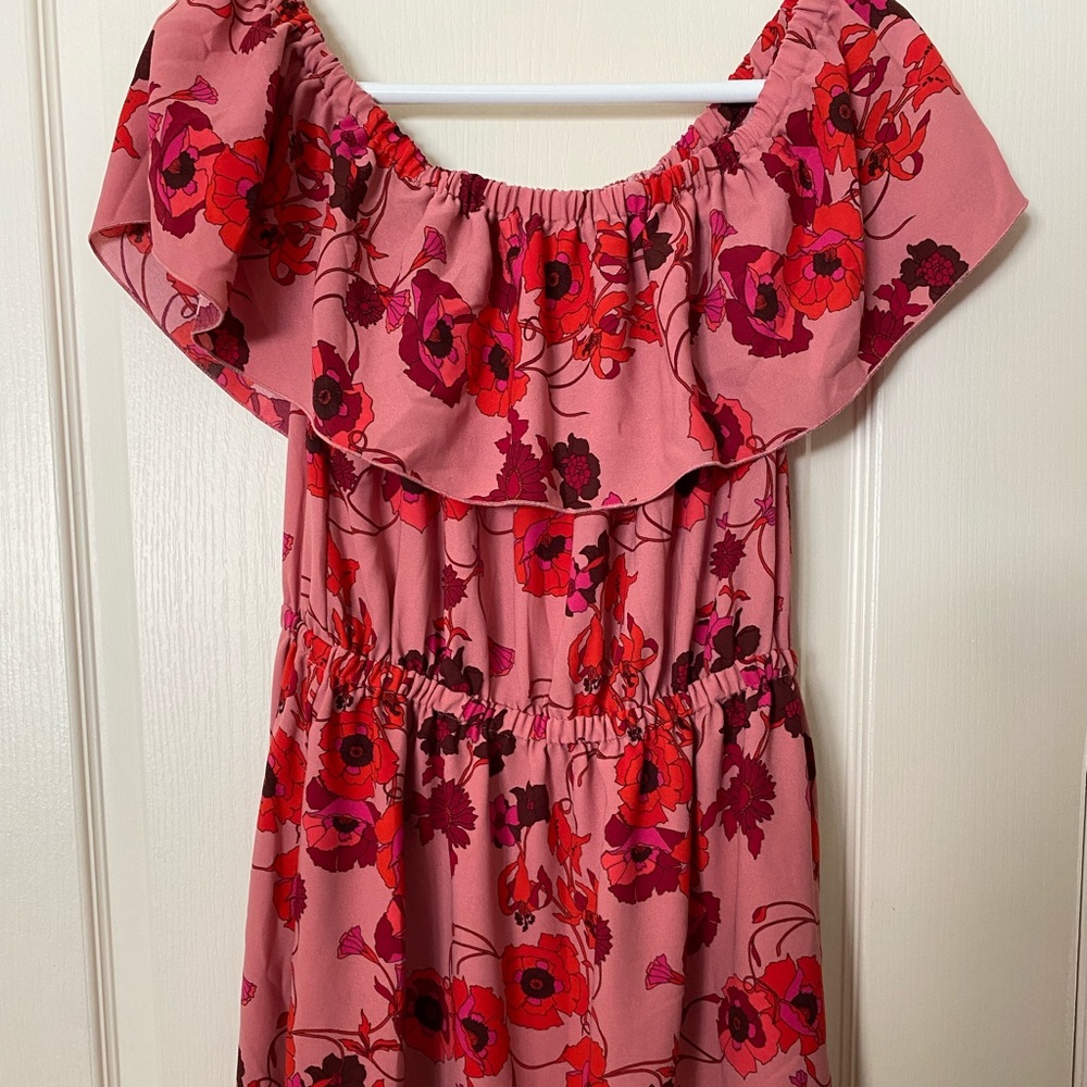 Red floral dress